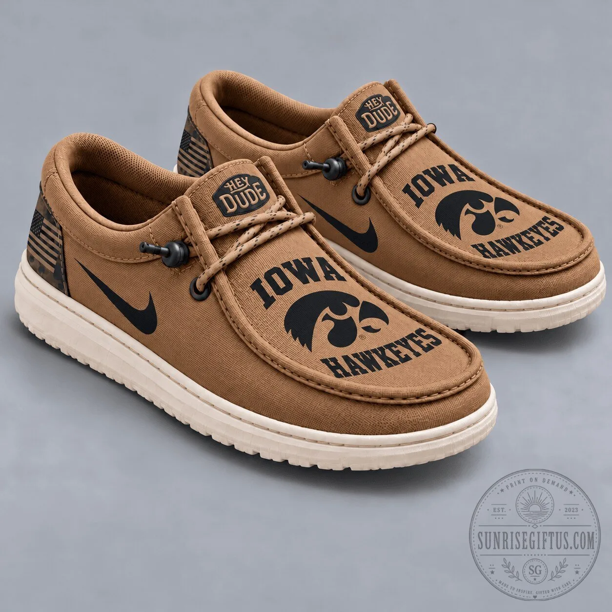 Iowa Hawkeyes NCAA Vintage Military Brown Loafer Shoes for Men and Women 5 Iowa Hawkeyes NCAA Vintage Military Brown Loafer Shoes for Men and Women